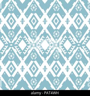 Tribal Design mit Chevron, ikat Ornamente. Nahtlose Muster in der Azteken Stil. Hand gezeichnet Folklore Muster Stock Vektor
