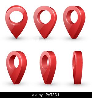 Karte Zeiger Vektor einrichten Stock Vektor