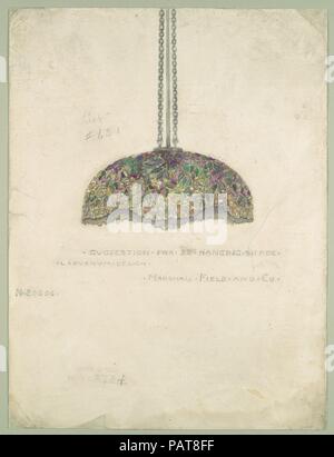 Vorschlag für 38 'Hängenden Schatten/Goldregen Design/Marshall Field und Co. Künstler: Louis Comfort Tiffany (American, New York 1848-1933 New York). Kultur: American. Abmessungen: 11 15/16 x 8 7/16 in. (30,4 x 21,4 cm). Teekocher: Tiffany Studios (1902-32). Datum: 1907-10. Der goldregen, eine giftige Baum heimisch, dass Bären Dichte Cluster von leuchtend gelben Blüten im Frühjahr, war die Inspiration für die Dekoration dieser Lampe. Die Chicago Department Store Marshall für das Feld Firma beauftragt, eine monumentale Hängende 'Goldregen' Schatten, 28 Zoll im Durchmesser, entweder auf die sto Dekorieren Stockfoto