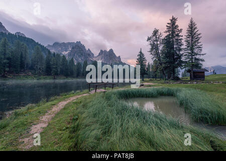 Italien, Alpen, Dolomiten, Lago d'Antorno, Parco Naturale Tre Cime Stockfoto