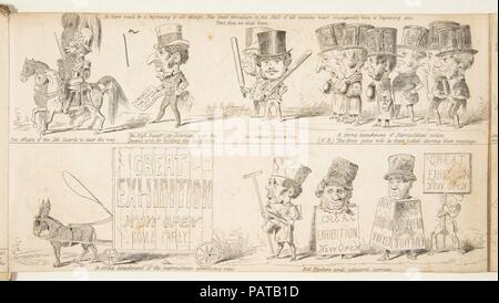 Die große Ausstellung "Wot ist zu sein', die wahrscheinlichen Ergebnisse der Industrie aller Nationen im Jahr '51, zeigt, Was wird ausgestellt zu werden, Wer ist zu zeigen, wie Seine alle Fertig zu werden. Autor: George Augustus Sala (Briten, London 1828-1895 Hove). Maße: Blatt: 5 1/16 x 9 5/16 in. (12,8 x 23,7 cm). Herausgeber: Ausschuss der Gesellschaft für die Dinge in Ihren Plätzen (London). Datum: 1850. Museum: Metropolitan Museum of Art, New York, USA. Stockfoto