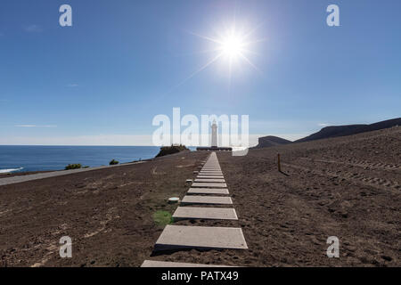 Leuchtturm und Visitors Center, Ponta Dos Capelinhos, Insel Faial, Azoren, Portugal Stockfoto