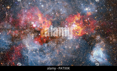 Riesige leuchtende Nebel. Raum Hintergrund mit roten Nebel und Sterne. Elemente dieses Bild von der NASA eingerichtet. Stockfoto
