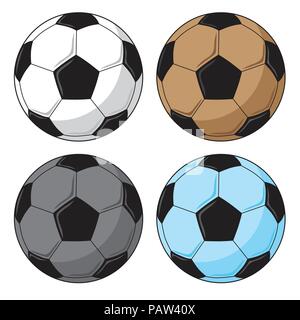 Fußball in 4 Farben Kollektion Vektor Stock Vektor