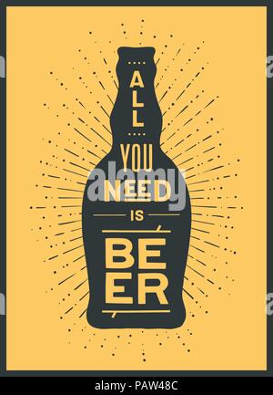 Poster zu Bier oder Nicht Bier Stock Vektor
