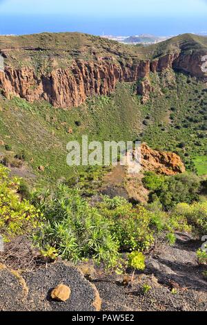 Caldera de Bandama - vulkanische Landschaft von Gran Canaria, Spanien. Stockfoto