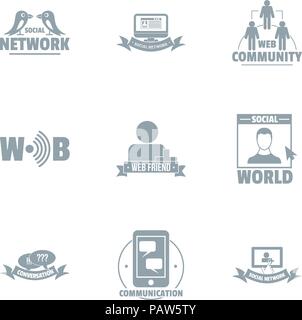 Office Network Logo, einfachen Stil Stock Vektor