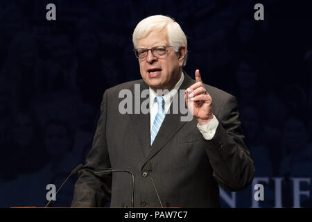 Washington, DC, USA. 24. Juli, 2018. DENNIS PRAGER, syndicated national konservative Radio Talk Show host und Schriftsteller, in seiner Rede auf der Turning Point High School Leadership Summit in Washington, DC am 24 Juli, 2018 Bild: Michael Brochstein/ZUMA Draht/Alamy leben Nachrichten Stockfoto