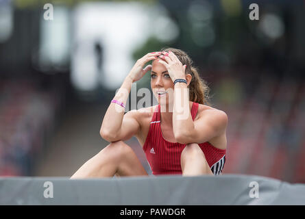Nürnberg, Deutschland. 22. Juli, 2018. Katharina Bauer, TSV Bayer 04 Leverkusen, endgültige Stabhochsprung der Frauen am 22.07.2018. Deutsche Leichtathletik Meisterschaften 2018, vom 20.07. - 22.07.2018 in Nürnberg/Deutschland. | Verwendung der weltweiten Kredit: dpa/Alamy leben Nachrichten Stockfoto