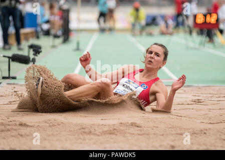 Nürnberg, Deutschland. 22. Juli, 2018. Nadja KAETHER (KaÌther) (Platz 5/HSV Hamburg Hamburg Hamburg), Aktion. Abschließende Weitsprung der Frauen am 22.07.2018. Deutsche Leichtathletik Meisterschaften 2018, vom 20.07. - 22.07.2018 in Nürnberg/Deutschland. | Verwendung der weltweiten Kredit: dpa/Alamy leben Nachrichten Stockfoto