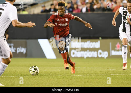 Philadelphia, Pennsylvania, USA. 25. Juli, 2018. KINGSLEY COMAN (29), FC Bayern München, in Aktion in Übereinstimmung mit Juventus am Lincoln Financial Field in Philadelphia PA Credit: Ricky Fitchett/ZUMA Draht/Alamy leben Nachrichten Stockfoto