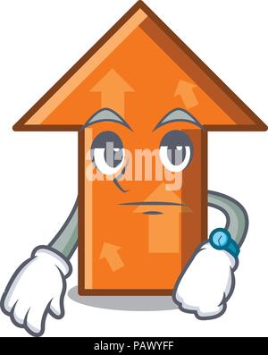 Warten Pfeil Maskottchen Cartoon Stil Stock Vektor