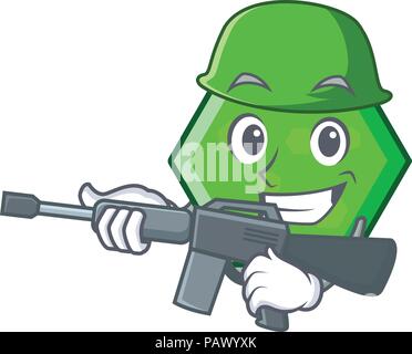 Armee octagon Charakter Cartoon Stil Stock Vektor