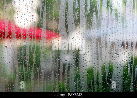 Wassertropfen auf einem Fenster; Stockfoto