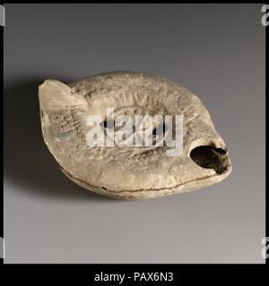 Terrakotta Öllampe. Kultur: Roman, der Zyprischen. Abmessungen: Insgesamt: 1 1/8 x 3 in. (2,9 x 7,6 cm). Datum: 3.Jahrhundert N.CHR.. Museum: Metropolitan Museum of Art, New York, USA. Stockfoto