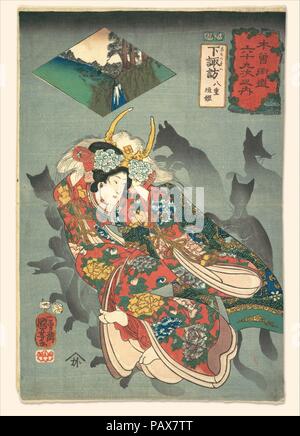 Prinzessin Yaegaki. Artist: Utagawa Kuniyoshi (Japanisch, 1797-1861). Kultur: Japan. Abmessungen: 14 1/2 x 10 in. (36,8 x 25,4 cm). Datum: 19. Museum: Metropolitan Museum of Art, New York, USA. Stockfoto