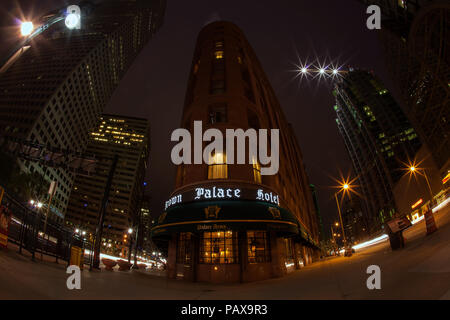 Brown Palace Hotel bei Nacht, Denver, CO Stockfoto