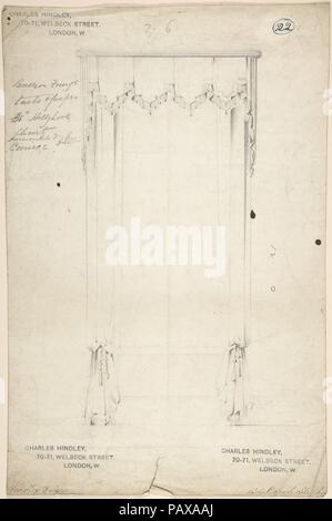 Design für Vorhänge. Künstler: Charles Hindley und Söhne (Briten, London 1841-1917 London). Maße: Blatt: 14 x 9 1/4 in. (35,6 x 23,5 cm). Datum: 1841-84. Museum: Metropolitan Museum of Art, New York, USA. Stockfoto