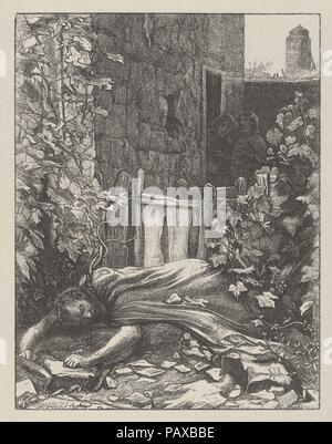 Die bösen Weingärtner (die Gleichnisse unseres Herrn und Heiland Jesus Christus). Artist: Nach Sir John Everett Millais (Britisch, Southampton 1829-1896 London). Abmessungen: Bild: 5 1/2 x 4 5/16 in. (13,9 x 10,9 cm) Blatt: 7 5/16 x 6 1/16-in. (18,6 x 15,4 cm). Engraver: Dalziel Brüder (British, 1839-1893) aktiv. Datum: 1864. Es dauerte Millais sieben Jahre zwanzig Bilder durch Neue Testament Gleichnisse für die dalziel Brüder inspiriert zu entwerfen, und die daraus resultierenden Ausdrucke sind als Zinnen aus Holz graviert Abbildung. Die Künstlerin schrieb zu seinem Verleger, "Ich kann einfache Zeichnungen so schnell wie Mos Stockfoto