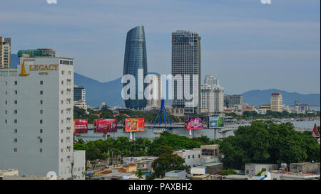 Da Nang, Vietnam - May 22, 2018. Stadtbild von Da Nang, Vietnam. Da Nang ist eine Küstenstadt in Zentralvietnam für seine Sandstrände und Geschichte bekannt. Stockfoto