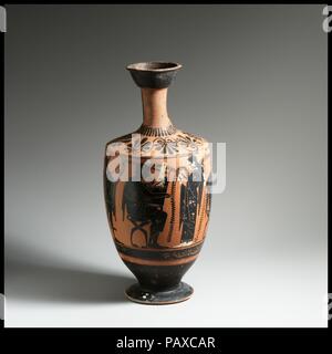 Lekythos. Kultur: Griechisch, Dachboden. Maße: 12 cm. (31,8 cm). Museum: Metropolitan Museum of Art, New York, USA. Stockfoto