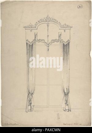 Design für Vorhänge. Künstler: Charles Hindley und Söhne (Briten, London 1841-1917 London). Maße: Blatt: 14 5/6 x 10 3/8 in. (36,7 x 26,3 cm). Datum: 1841-84. Museum: Metropolitan Museum of Art, New York, USA. Stockfoto