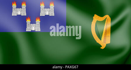 3D Flagge von Dublin, Irland. 3D Illustration. Stockfoto