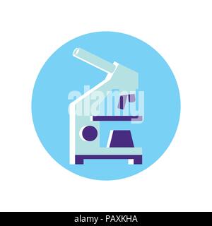 Wissenschaftliche Mikroskop Symbol. Vector Illustration. Für die wissenschaftliche Forschung Konzept im flachen Stil. Stock Vektor
