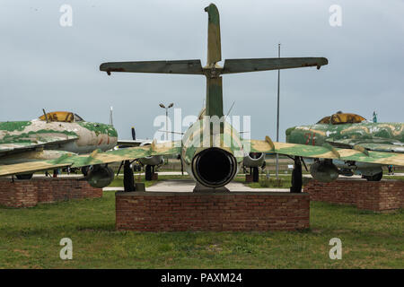 KRUMOVO, Plovdiv, Bulgarien - 29 April 2017: Aviation Museum in der Nähe von Flughafen Plowdiw, Bulgarien Stockfoto