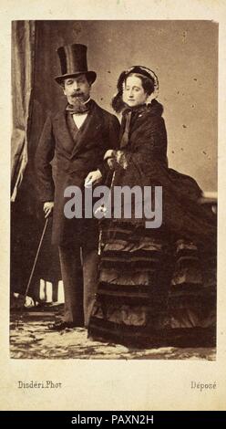 [Napoleon III. und Kaiserin Eugenie]. Artist: André-Adolphe - Eugène Disdéri (Französisch, Paris 1819-1889 Paris). Abmessungen: Bild: 9,5 x 6 cm (3 3/4 x 2 3/8 in.). Person im Foto: charles-louis-Napoléon Bonaparte (Französisch, Paris 1808-1873 Chislehurst, Kent); Kaiserin Eugénie de Montijo (Französisch (Spanien) geboren, Granada Madrid, 1826-1920). Datum: Ca. 1865. Museum: Metropolitan Museum of Art, New York, USA. Stockfoto