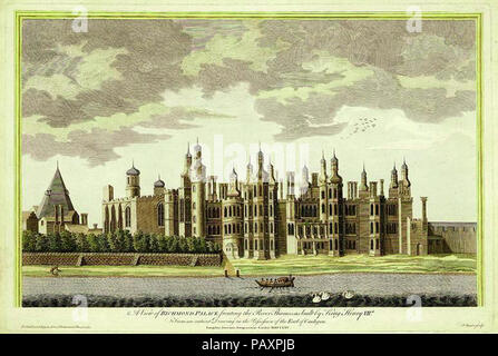 Eine Ansicht von Richmond Palace veröffentlicht im Jahre 1765. Stockfoto