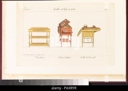 Meubles et Objets de Goût. Thema: Geschrieben und durch Coüet bearbeitet werden. Abmessungen: Insgesamt: 16 9/16 x 11 5/8 x 11/16 in. (42,1 x 29,5 x 1,8 cm). Herausgeber: Herausgegeben von Pierre de La Mésangère (Französisch, Pontigné 1761-1831 Paris). Erschienen in: Paris. Datum: [1802-18]. Museum: Metropolitan Museum of Art, New York, USA. Stockfoto