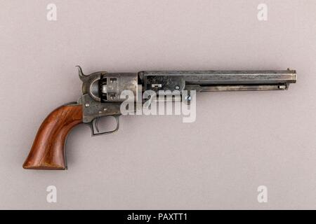 Colt Modell 1851 Marine Percussion Revolver, Seriennr. 2. Kultur: American, Hartford, Connecticut. Abmessungen: L. von Zylinder 7 1/2 in. (19,05 cm), Cal. .38 in. (10 mm). Hersteller: Samuel Colt (Amerikanische, Hartford, Connecticut 1814-1862). Datum: 1850. Museum: Metropolitan Museum of Art, New York, USA. Stockfoto