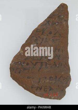 Ostrakon. Kultur: Koptischen. Abmessungen: 3 3/8 x 2 1/4 in. (8,5 x 5,7 cm). Datum: 600. Museum: Metropolitan Museum of Art, New York, USA. Stockfoto