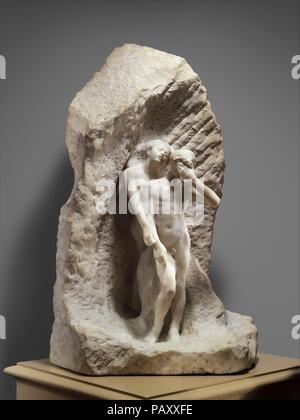 Orpheus und Eurydike. Artist: Auguste Rodin (Französisch, Paris 1840-1917 Meudon). Kultur: Französisch, Paris. Abmessungen: Insgesamt (bestätigt): 48 3/4 x 31 1/8 x 25 3/8 in., 856 lb. (123,8 × 79,1 × 64,5 cm, 388.3 kg). Datum: modelliert Ca. 1887, geschnitzt 1893. Die mythische poet Orpheus in die Unterwelt braved seine tote Frau, Eurydice zu retten. Die Götter erlaubt ihr Geist, Ihm zu folgen und das Leben erlangen, vorausgesetzt, dass Orpheus nicht Schau sie dir an, bis beide der sonnendurchfluteten Erde erreicht hatte. Rodin schildert Eurydice's Geist floating in dunklen Eingang der Unterwelt während Orpheus zögert an der Schwelle. Weil er c Stockfoto