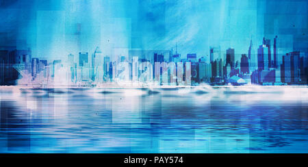 Skyline von New York. 3D-Rendering Stockfoto