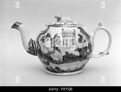 Teekanne. Kultur: Britische (US-Markt). Abmessungen: H. 4 1/2 in. (11,4 cm). Datum: 1750. Museum: Metropolitan Museum of Art, New York, USA. Stockfoto