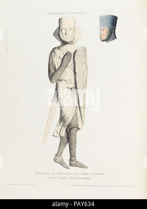 Tempelritter: Geoffrey de Magnaville, Graf von Essex, in der Temple Church, London Stockfoto