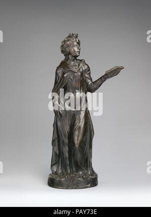 Allegorische weiblichen statutette einer Tugend oder Sibyl. Artist: Agostino Zoppo (Italienisch, Ca. 1520-1572). Kultur: Italienisch, Padua. Abmessungen: Insgesamt (bestätigt): 19 × 9 × 4. (48,3 × 22,9 × 10,2 cm). Datum: Mitte des 16. Jahrhunderts. Der offene Rücken dieser und einer damit verbundenen Statuette (1997.512) die Überreste von Gips, die ihnen half sicher, wahrscheinlich in Nischen tragen. Die figürlichen Stil ist identisch mit der verborgen Figuren auf dem Grab von Tito Livio in den Palazzo della Ragione, Padua, von 1547. Museum: Metropolitan Museum of Art, New York, USA. Stockfoto