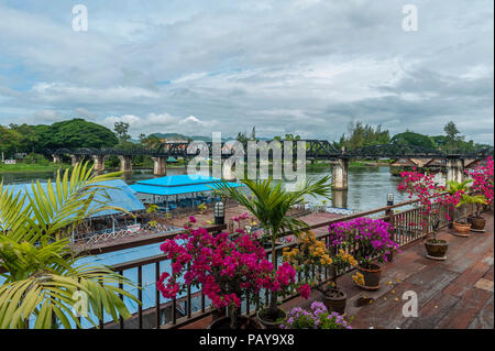 Die Brücke am River Kwai, Kanchanaburi, Thailand Stockfoto