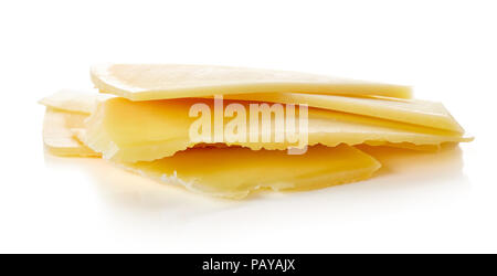 Käse Schichten isoliert auf weißem Hintergrund Stockfoto