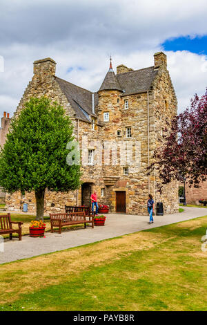 Die Festung in Jedburgh, in der die schottische Königin Mary einmal gewohnt, jetzt der der die schottische Königin Mary Visitor Center. Jedburgh, Schottland Stockfoto