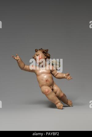 Mit ausgestreckten Armen Cherub. Kultur: Italienisch. Abmessungen: Insgesamt (bestätigt): 7 x 4 3/4 x 2 1/2 in. (17,8 × 12,1 × 6,4 cm). Datum: Zweite Hälfte des 18. Jahrhunderts. Die Praxis der Verwendung Kinderkrippe Figuren religiöse Veranstaltungen zu restage erreicht die Höhe von seiner Komplexität und künstlerische Exzellenz im 18. Jahrhundert, Neapel, und dem Metropolitan Museum der Kunst des neapolitanischen Krippe ist eine der schönsten und umfassendsten Überbleibsel der Kunst. Das Ensemble besteht aus Zeichen traditionellen zum achtzehnten Jahrhundert Italienische Weihnachten Bräuche. Die Krippe mit der Heiligen Familie Stockfoto