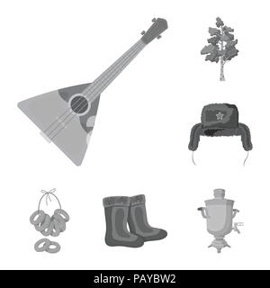 Land Russland, Reisen monochrome Icons im Set Sammlung für Design. Sehenswürdigkeiten und verfügt über Vektor Symbol lieferbar Abbildung. Stock Vektor
