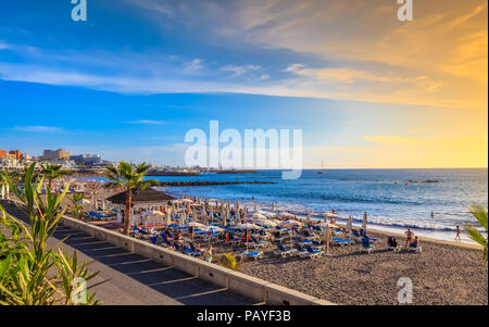 Fanabe Strand von Teneriffa, im Sommer. Spanien Stockfoto