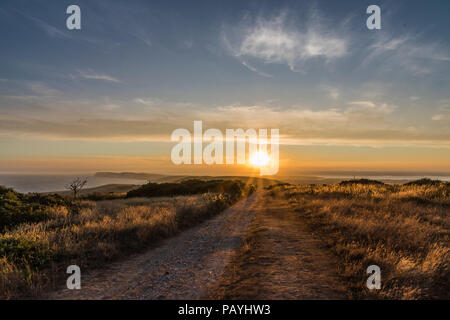 Starburst Sonnenuntergang Stockfoto