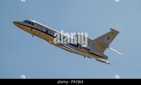 Französische Marine Dassault Falcon 50M Anzeige an der RNAS Yeovilton International Air Tag, UK am 7. Juli 2018. Stockfoto