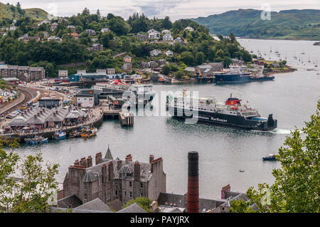 MacBrayne Fähren im Hafen von Oban, Argyll. Schottland. Stockfoto