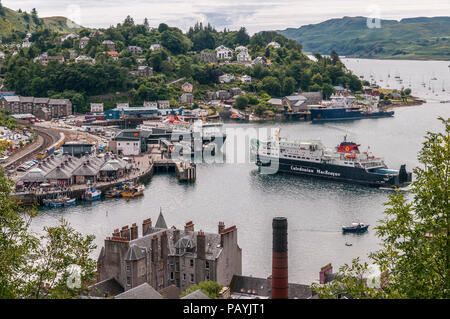 MacBrayne Fähren im Hafen von Oban, Argyll. Schottland. Stockfoto