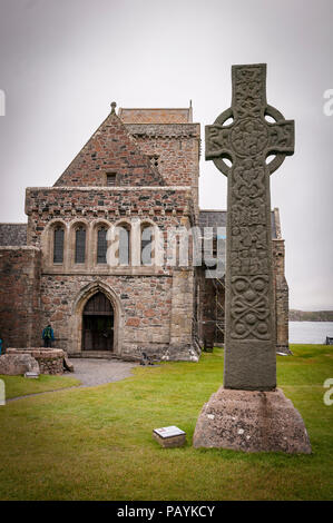 Die Insel Iona. Argyll. Die Abtei und St Martins Kreuz. Schottland. Stockfoto